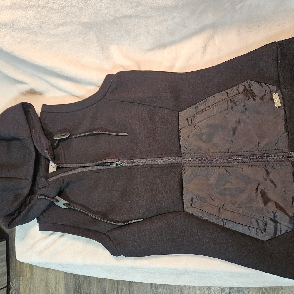 Levelwear Verve modern fit heather pebble hooded vest